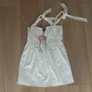 Elegant White Satin Sleep Dress